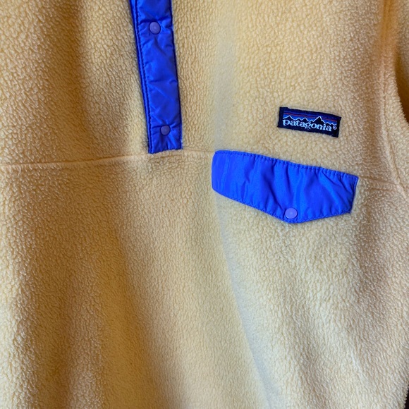 Vintage 90s Patagonia Synchilla Yellow Snap-T Rare Fleece - Picture 4 of 6